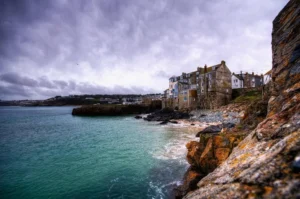 Houses on the Cornwall coastline
