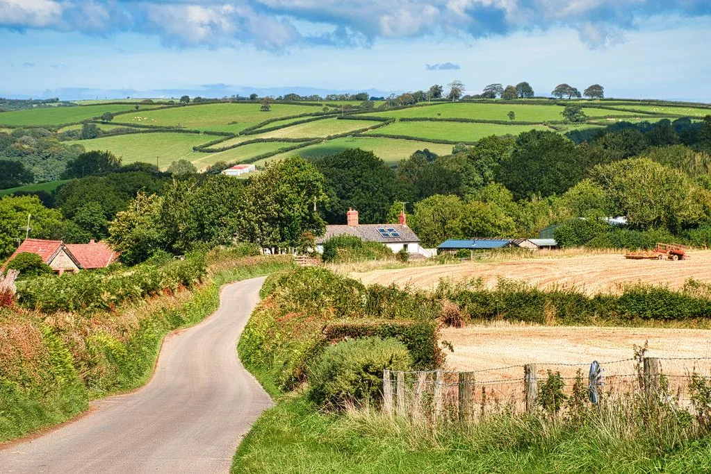 Devon holiday cottages on a country road
