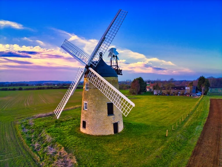windmill in a country field