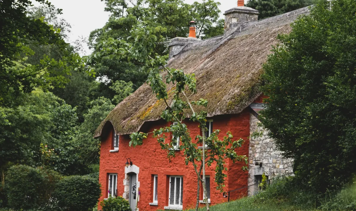 red thatched cottage in wales